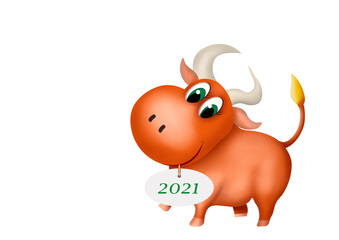 Year 2021 symbol on white background