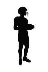 Rugby player silhouette vector on white background, sport man 