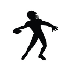 Fototapeta na wymiar Rugby player silhouette vector on white background, sport man 
