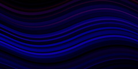 Dark Blue, Red vector backdrop with curves. Colorful illustration in circular style with lines. Pattern for commercials, ads.