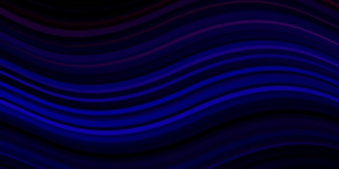 Dark Blue, Red vector backdrop with curves. Colorful illustration in circular style with lines. Pattern for commercials, ads.