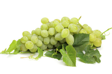 green grapes isolated on white
