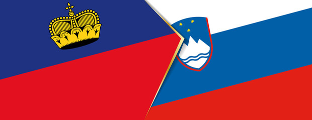 Liechtenstein and Slovenia flags, two vector flags.