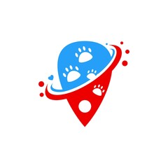 animal location icon,pet shop location or navigation vector logo template