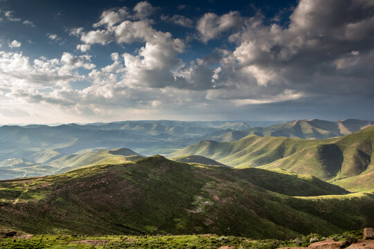 Scenic Landscape Of The Lesotho Highlands