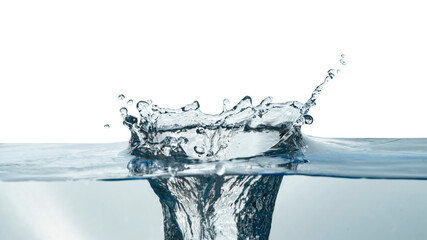 Texture of water drop splash isolated on white background