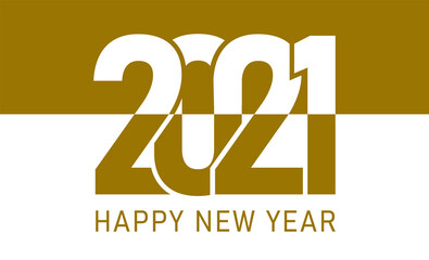 2021, Happy New 2021 Year. 2021 Holiday vector illustration of Golden numbers 2021