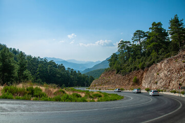 Mountain road in the mountains.