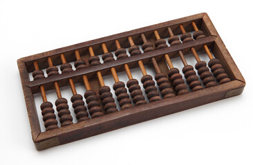 old abacus isolated on white