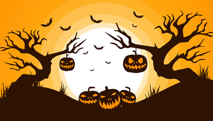 vector illustration of silhouette halloween