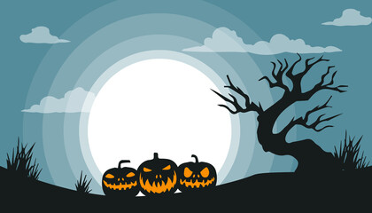 vector illustration of silhouette halloween