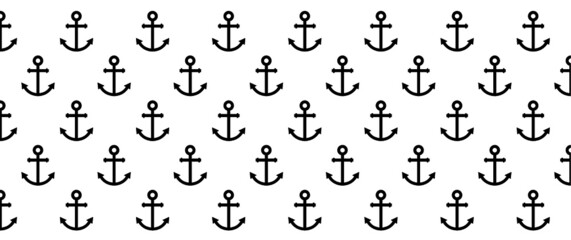 Anker, anchors signs. Anchor seamless pattern. Pirate skull or Pirates skulls, Fun flat Vector icons. Sea symbol Ship boat maritime nautical. 