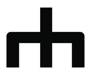 Trident icon in trendy flat style. Call action notation in activity diagrams in UML. Call action symbol for website, logo, UI, app