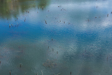 reflection of the sky in the water