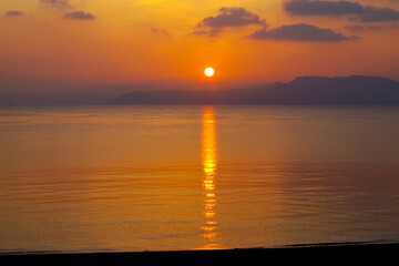 Sunset and seascape in Okinawa, Japan