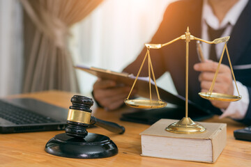 Male lawyer or judge consult having team meeting with client, Law and Legal services concept