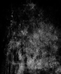 Black grunge wall, abstract texture, damaged background