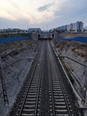 Fototapeta na wymiar railway in the distance