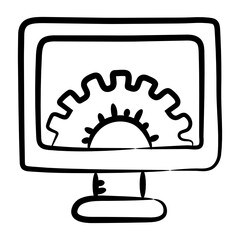 
Vector of mobile maintenance in editable linear style 

