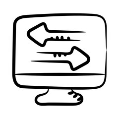 
Trendy linear icon of data transformation, editable stroke vector
