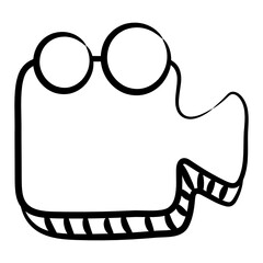 Vector style of video camera in modern line style 