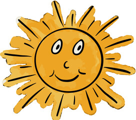 colorful hand drawn vector sun