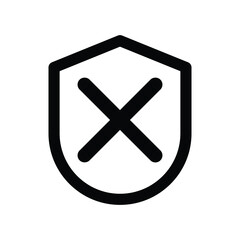 Obraz premium Shield Cross Glyph Icon