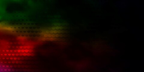 Dark Multicolor vector background with circles. Glitter abstract illustration with colorful drops. Pattern for booklets, leaflets.