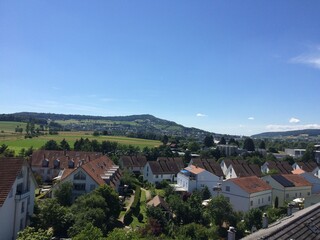 View from a ferris wheel over Niederhasli Switzerland