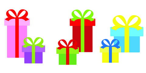 set of boxes with bows