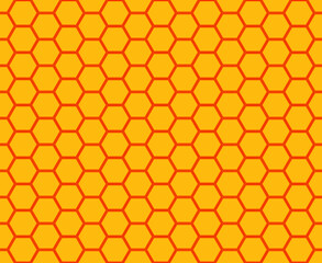 Orange honeycomb mosaic. Orange hexagon tiles background. Seamless vector illustration. Print for wrapping, web, fabric, surface, scrapbooking, etc.