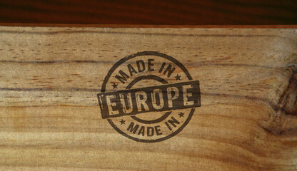 Made in Europe EU stamp and stamping