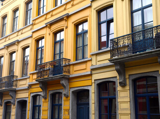 Brüssel: Schöne Altbaufassaden im Stadtteil Ixelles