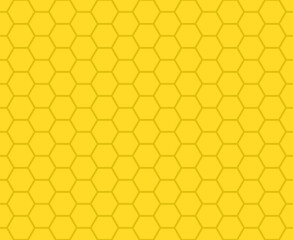 Yellow honeycomb mosaic. Yellow hexagon tiles background. Seamless vector illustration. Print for wrapping, web, fabric, surface, wrapping, scrapbooking, etc. 