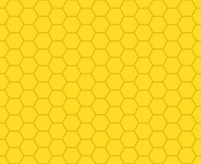 Yellow honeycomb mosaic. Yellow hexagon tiles background. Seamless vector illustration. Print for wrapping, web, fabric, surface, wrapping, scrapbooking, etc. 