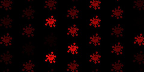 Fototapeta na wymiar Dark red vector pattern with coronavirus elements.