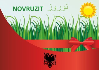 Nowruz "New Day" Happy Persian New Year invitation. vector illustration for Albania
