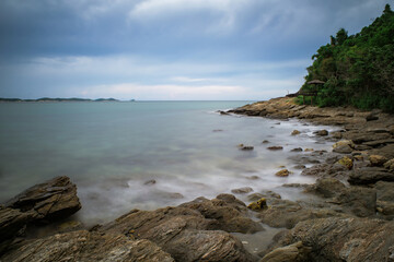 Fototapeta na wymiar Beautiful rock beach at Khao Leam Ya National Park Rayong Province ,Thailand