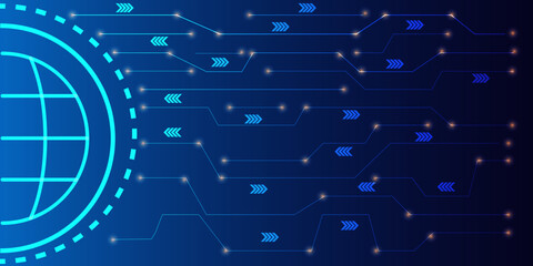 abstract world technology background color blue