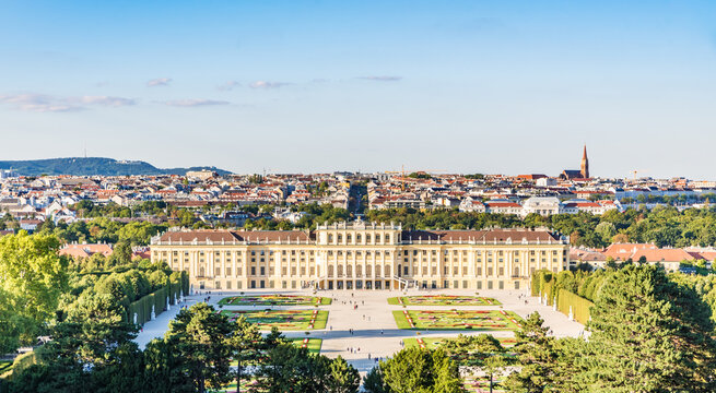 Schoenbrunn Palace (German: Schloss Schoenbrunn), the main summer residence of the Habsburg rulers, located in Hietzing, Vienna.