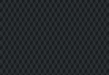 Black 3D squares background. Seamless vector Illustration. Geometric design for web, wrapping, fabric, poster. 