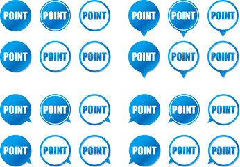 アピールポイント用のフキダシアイコン 青色のセット ベクターイラスト Wall Mural Tota