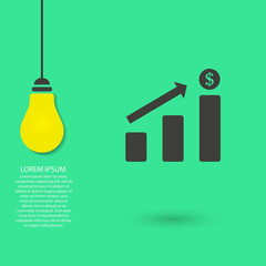 Chart vector icon , lorem ipsum Flat design