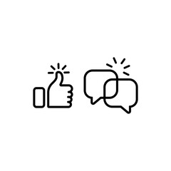 Like and comment icon. Social media concept. Social network users. Vector on isolated white background. EPS 10
