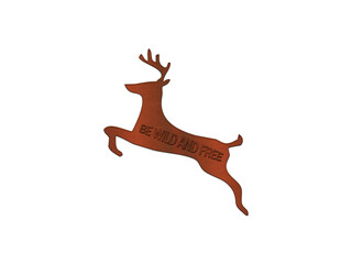 Fototapeta na wymiar Jumping deer silhouette 
