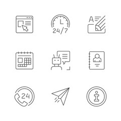 Set line icons of contact us