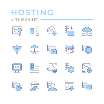 Set color line icons of hosting