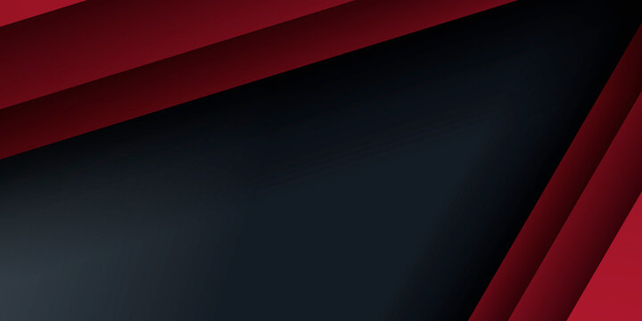 Abstract black and red tech 3D banner design 