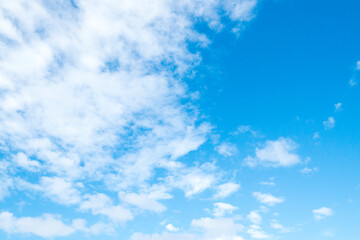 雲の多い青い空