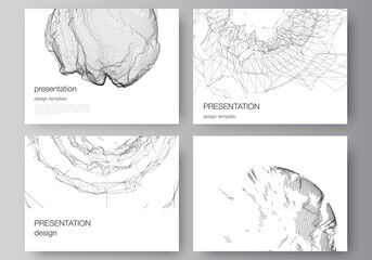 Vector layout of presentation slides design business templates, template for brochure, cover, business report. Abstract 3d digital backgrounds for futuristic minimal technology concept design.